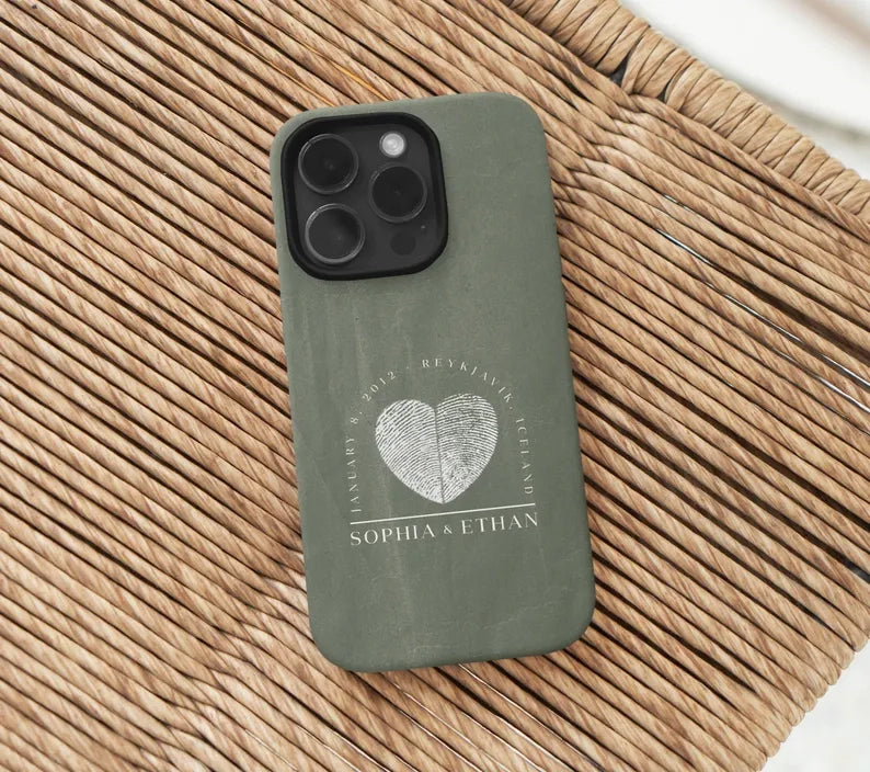 HenryCustoms Custom Fingerprint Phone Case Gift for Wife Husband
