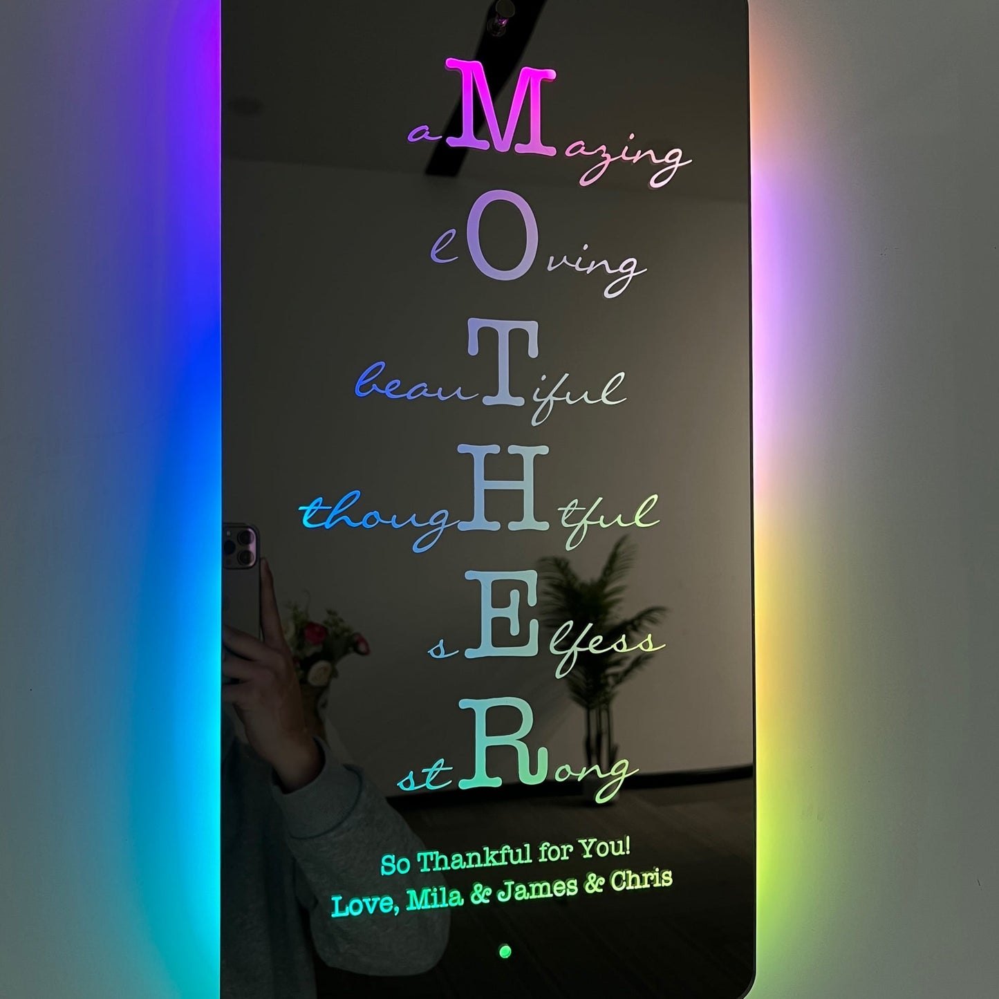 HenryCustoms Custom Mother/Grandma Mirror: Personalized Engraved Gift for Mother's Day/Birthday