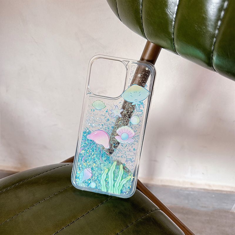 HenryCustoms™ Jellyfish Seaweed Luminous Quicksand Phone Case