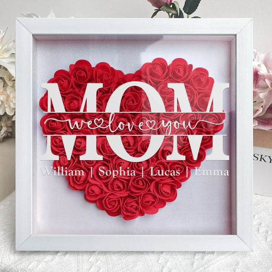 HenryCustoms Mom We Love You - Personalized Flower Shadow Box