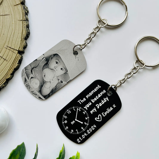 HenryCustoms Personalised Daddy Photo Keyring