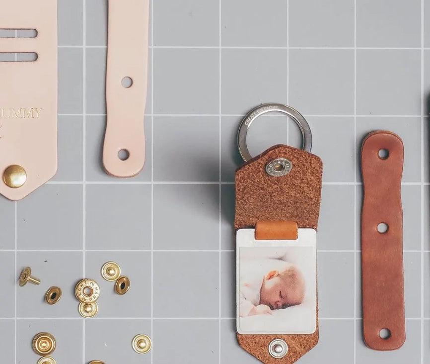 HenryCustoms Personalised Photo Keyring in Leather