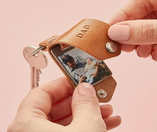 HenryCustoms Personalised Photo Keyring in Leather