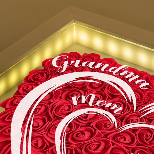 HenryCustoms Personalized Flower Shadow Box With LED Light