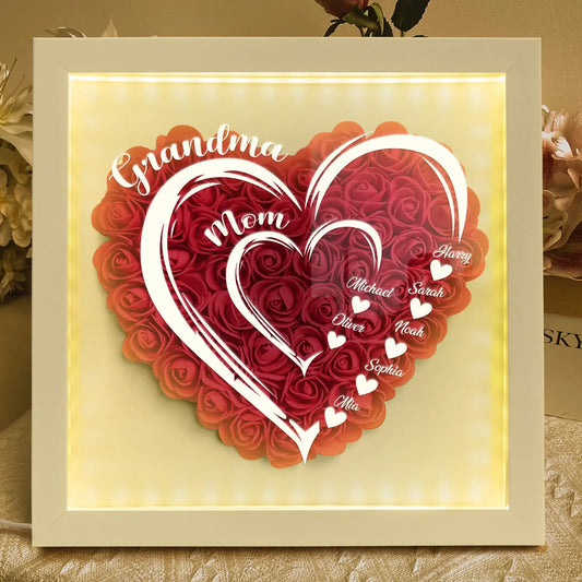 HenryCustoms Personalized Flower Shadow Box With LED Light