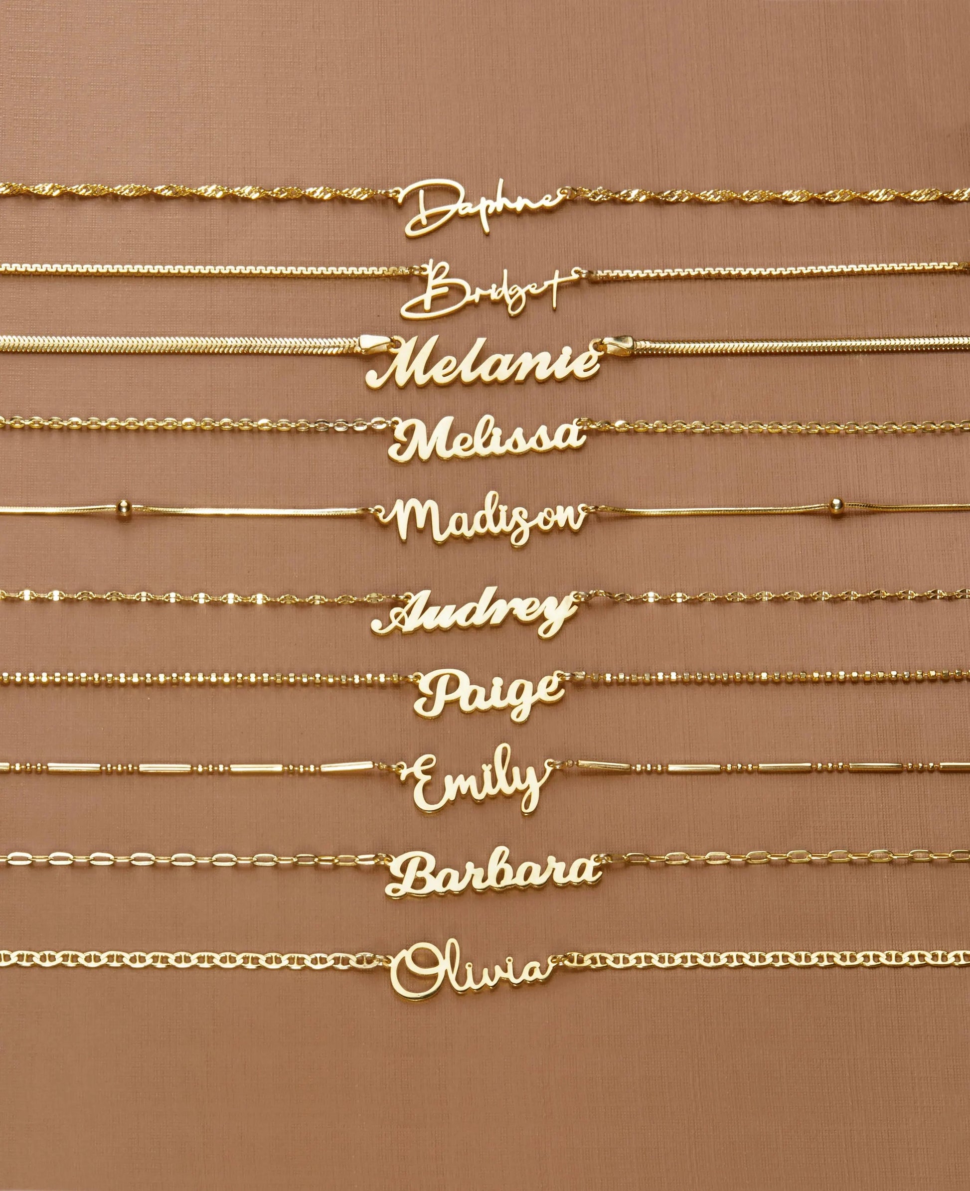 Personalized gold name necklace pendant laser-engraved initial for customization