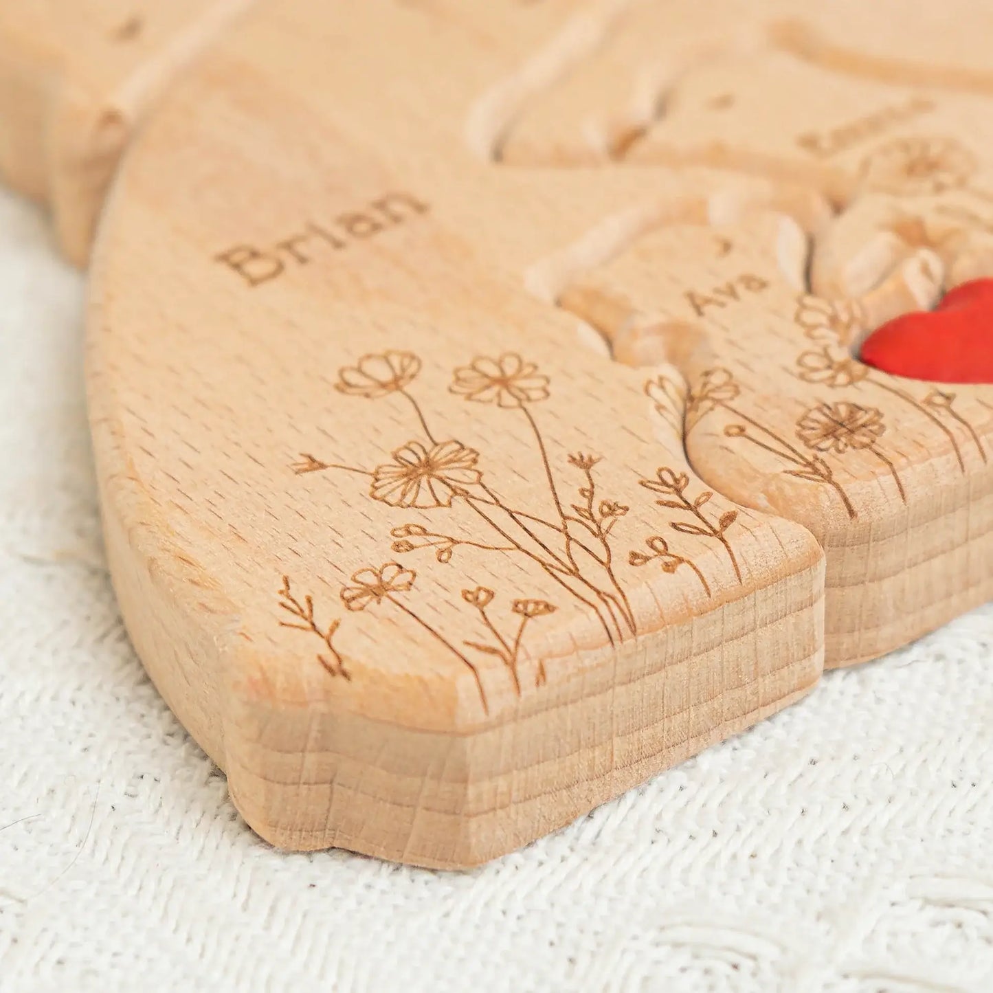 HenryCustoms Personalized Wooden Bear Family Puzzle
