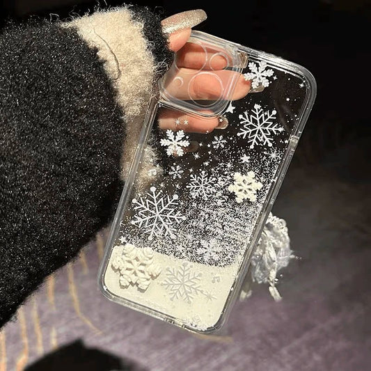 HenryCustoms™ Winter Snowflake Quicksand Phone Case