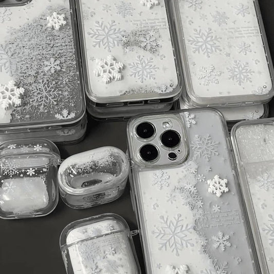 HenryCustoms™ Winter Snowflake Quicksand Phone Case