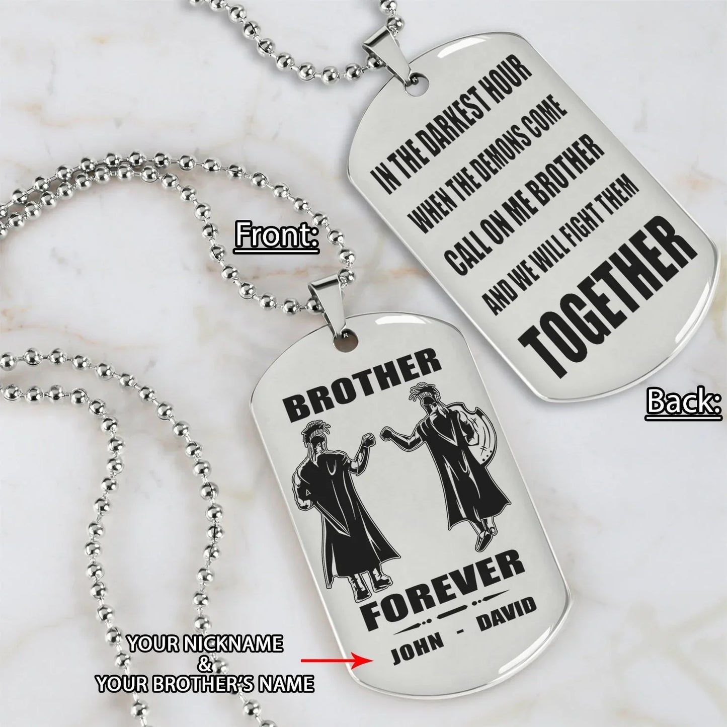 HenryCustoms 🔥Spartan Custom Engraved Black Dog Tags