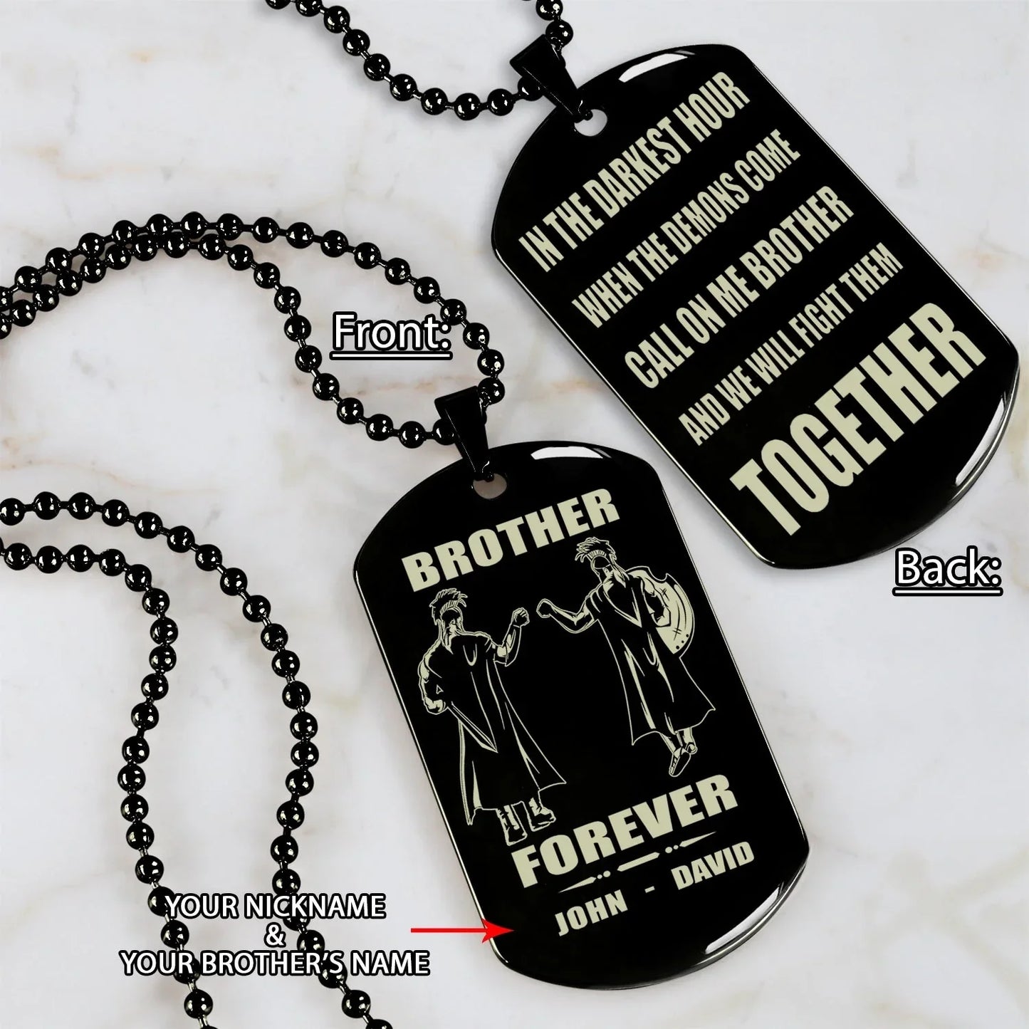 HenryCustoms 🔥Spartan Custom Engraved Black Dog Tags