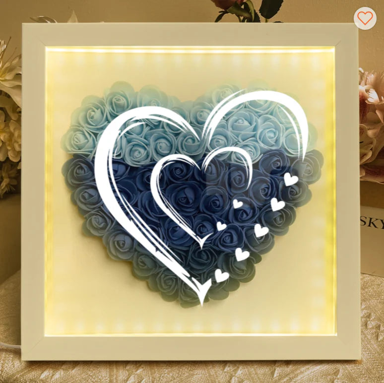 HenryCustoms Personalized Flower Shadow Box With LED Light