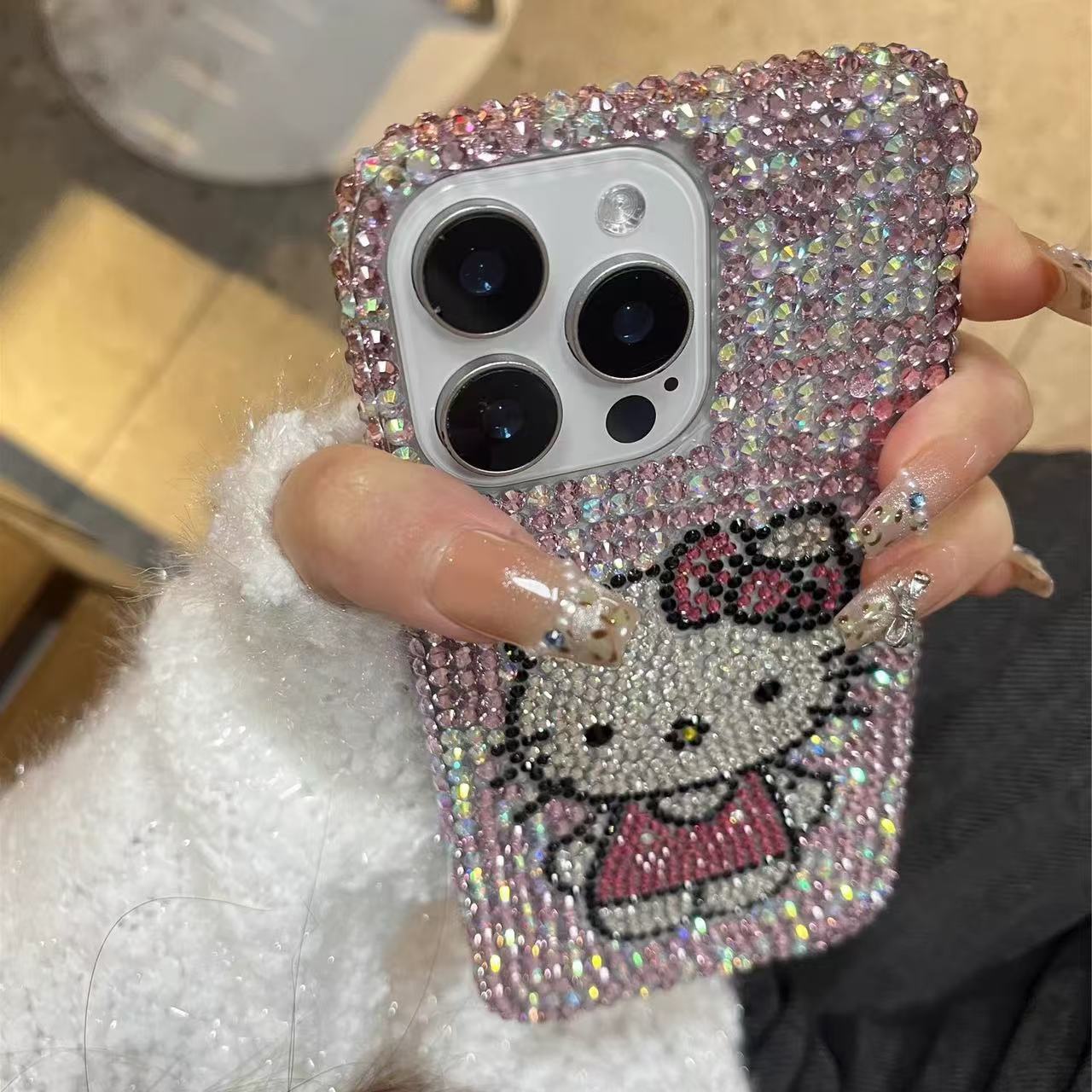 HenryCustoms™ Luxury Diamond Pink KT Phone Case
